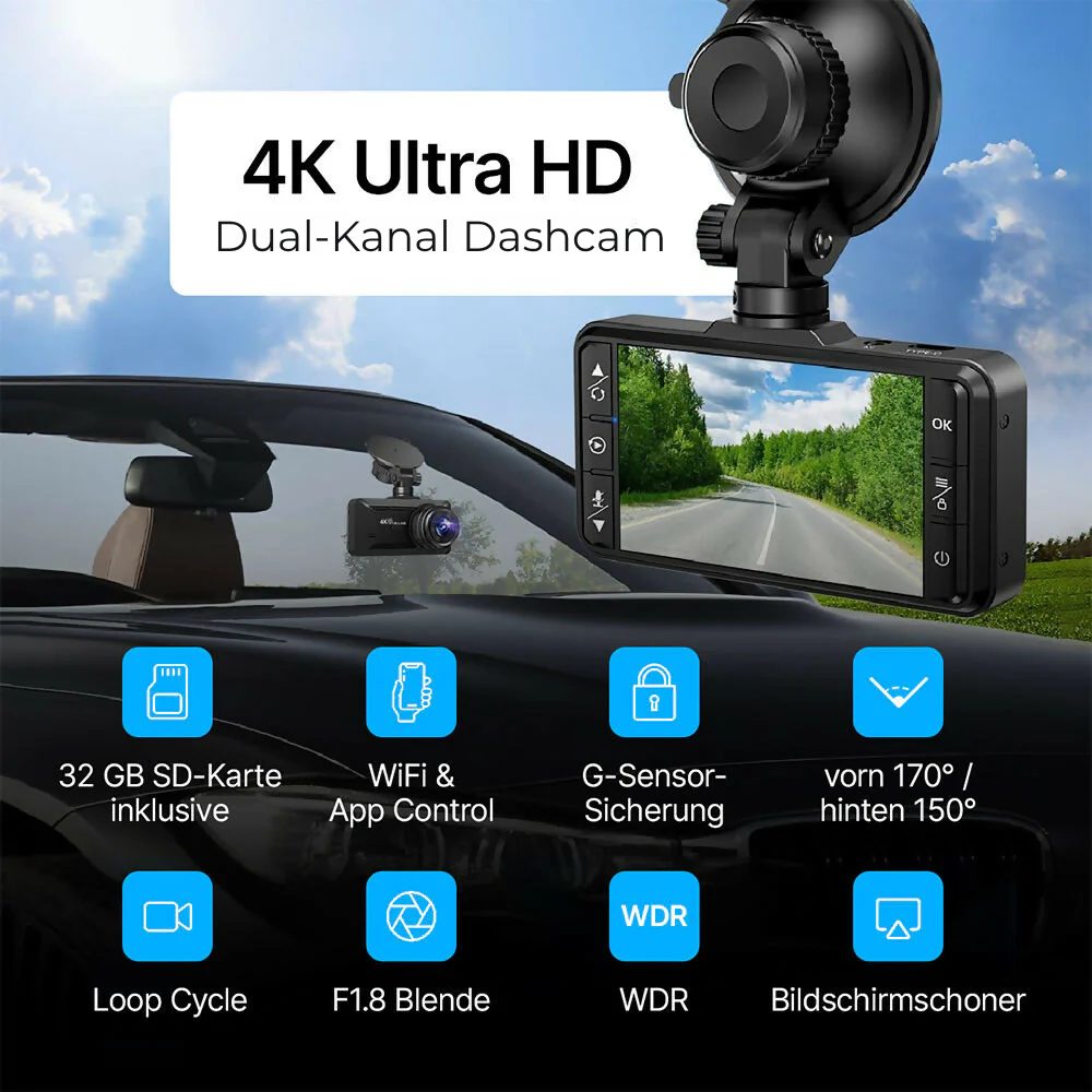 4K Dashcam mit 3,9 Bildschirm von Heimwert